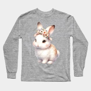 Adorable Baby Rabbit  Boho Babies A Whimsical Watercolor Gathering Long Sleeve T-Shirt